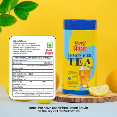 Zesty Lemon Iced Tea (Sugar-Free) | Refreshingly Tangy, Guilt-Free Hydration | 200g