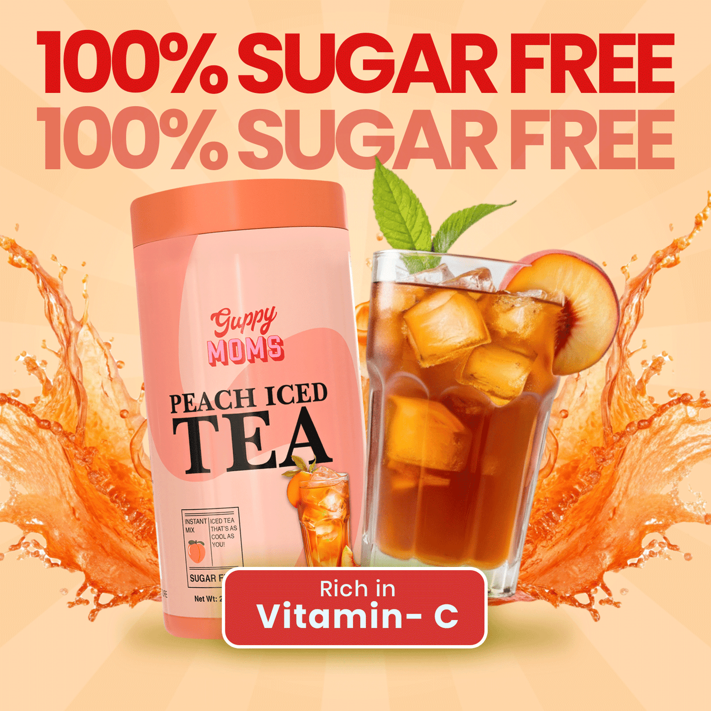 Peach Iced Tea (Sugar-Free) | Lush, Juicy & Highly Refreshing