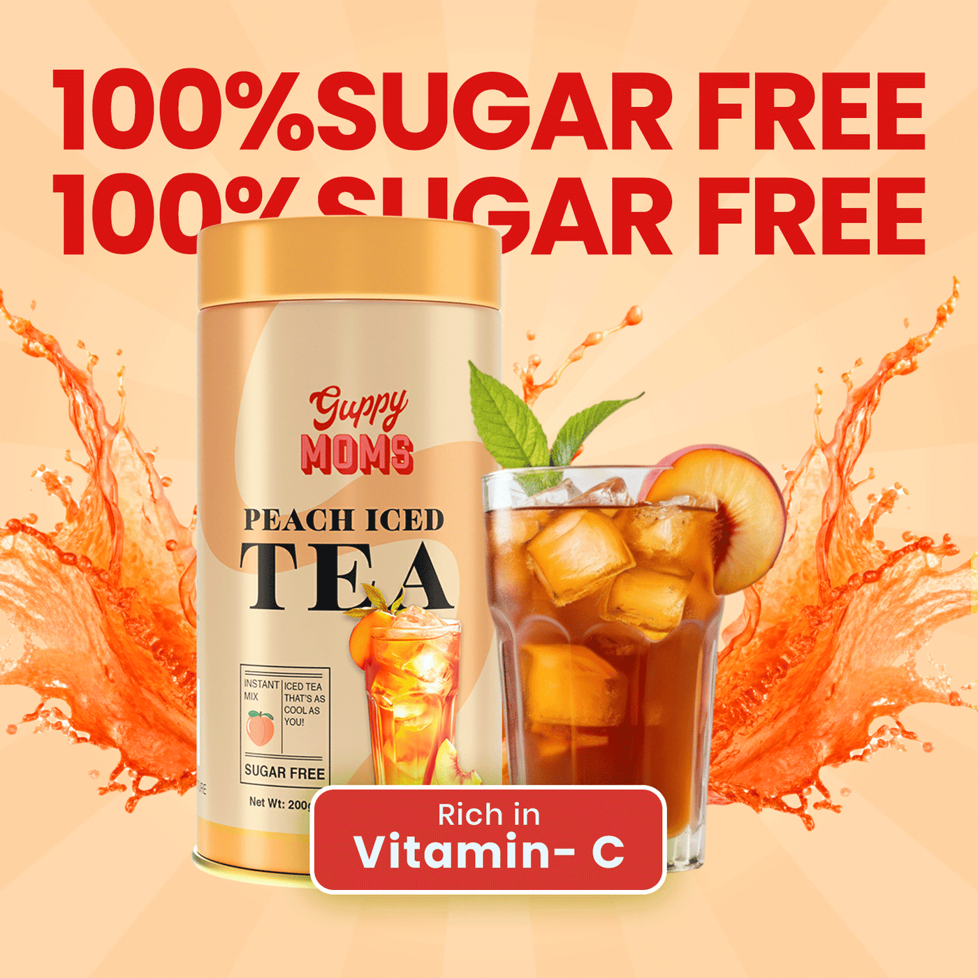 Peach Iced Tea (Sugar-Free) | Lush, Juicy & Highly Refreshing