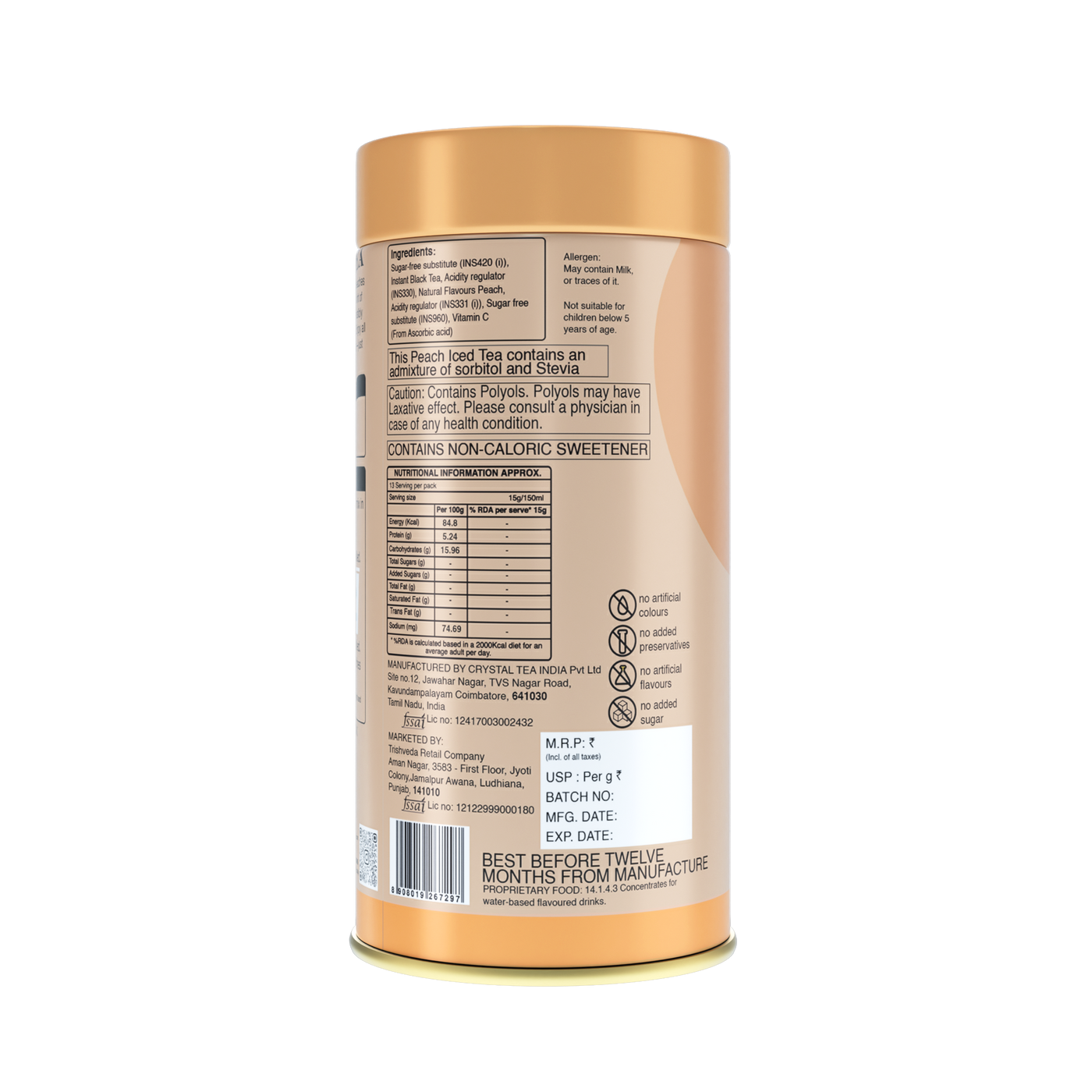 Peach Iced Tea (Sugar-Free) | Lush, Juicy & Highly Refreshing