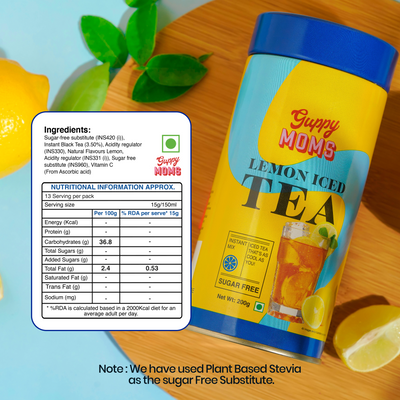 Zesty Lemon Iced Tea (Sugar-Free) | Refreshingly Tangy, Guilt-Free Hydration | 200g