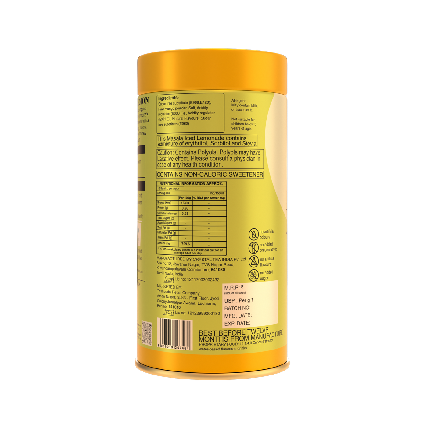 Masala Iced Lemonade (Sugar-Free) | The Spicy, Savory, Party-Perfect Guilt-Free Drink